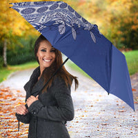 Fiji Marau na Kerisimasi Umbrella Blue Tagimoucia Tapa Masi Tribal - Polynesian Pride
