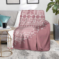 Fiji Marau na Kerisimasi Blanket Dusty Rose Tagimoucia Tapa Masi Tribal LT9 - Polynesian Pride