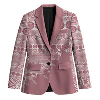Fiji Marau na Kerisimasi Blazer Dusty Rose Tagimoucia Tapa Masi Tribal LT9 Unisex Pink - Polynesian Pride