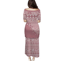 Fiji Marau na Kerisimasi Puletasi Dusty Rose Tagimoucia Tapa Masi Tribal - Polynesian Pride