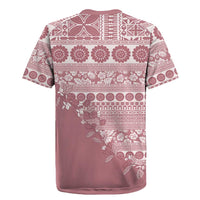 Fiji Marau na Kerisimasi Rugby Jersey Dusty Rose Tagimoucia Tapa Masi Tribal - Polynesian Pride