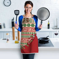 Fiji Marau na Kerisimasi Apron Red Tagimoucia Tapa Masi Tribal - Polynesian Pride