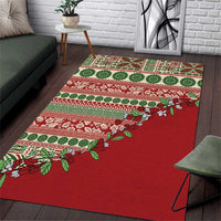 Fiji Marau na Kerisimasi Area Rug Red Tagimoucia Tapa Masi Tribal LT9 Red - Polynesian Pride
