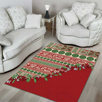 Fiji Marau na Kerisimasi Area Rug Red Tagimoucia Tapa Masi Tribal LT9 - Polynesian Pride