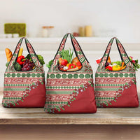 Fiji Marau na Kerisimasi Grocery Bag Red Tagimoucia Tapa Masi Tribal - Polynesian Pride