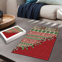 Fiji Marau na Kerisimasi Puzzle Red Tagimoucia Tapa Masi Tribal LT9 - Polynesian Pride