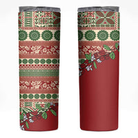 Fiji Marau na Kerisimasi Skinny Tumbler Red Tagimoucia Tapa Masi Tribal LT9 Red - Polynesian Pride