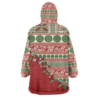 Fiji Marau na Kerisimasi Wearable Blanket Hoodie Red Tagimoucia Tapa Masi Tribal LT9 - Polynesian Pride