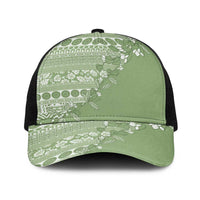 Fiji Marau na Kerisimasi Baseball Net Cap Sage Green Tagimoucia Tapa Masi Tribal - Polynesian Pride