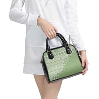 Fiji Marau na Kerisimasi Shoulder Handbag Sage Green Tagimoucia Tapa Masi Tribal - Polynesian Pride