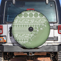 Fiji Marau na Kerisimasi Spare Tire Cover Sage Green Tagimoucia Tapa Masi Tribal LT9 Green - Polynesian Pride
