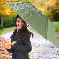 Fiji Marau na Kerisimasi Umbrella Sage Green Tagimoucia Tapa Masi Tribal - Polynesian Pride