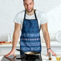 Fiji Marau na Kerisimasi Apron Blue Tapa Masi Inspired Christmas - Polynesian Pride