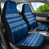 Fiji Marau na Kerisimasi Car Seat Cover Blue Tapa Masi Inspired Christmas LT9 - Polynesian Pride