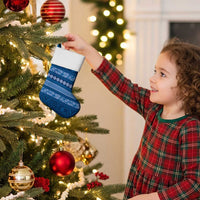 Fiji Marau na Kerisimasi Christmas Stocking Blue Tapa Masi Inspired Christmas - Polynesian Pride