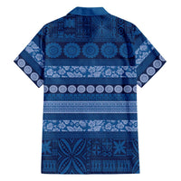 Fiji Marau na Kerisimasi Family Matching Mermaid Dress and Hawaiian Shirt Blue Tapa Masi Inspired Christmas LT9 - Polynesian Pride