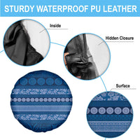 Fiji Marau na Kerisimasi Spare Tire Cover Blue Tapa Masi Inspired Christmas - Polynesian Pride