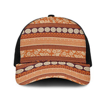 Fiji Marau na Kerisimasi Mesh Trucker Cap Gold Tapa Masi Inspired Christmas - Polynesian Pride