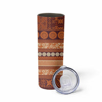 Fiji Marau na Kerisimasi Skinny Tumbler Gold Tapa Masi Inspired Christmas LT9 - Polynesian Pride