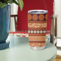 Fiji Marau na Kerisimasi Tumbler Cup Gold Tapa Masi Inspired Christmas - Polynesian Pride