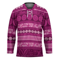 Fiji Marau na Kerisimasi Hockey Jersey Pink Tapa Masi Inspired Christmas - Polynesian Pride