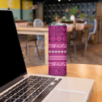 Fiji Marau na Kerisimasi Skinny Tumbler Pink Tapa Masi Inspired Christmas LT9 - Polynesian Pride