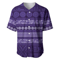 Fiji Marau na Kerisimasi Baseball Jersey Purple Tapa Masi Inspired Christmas - Polynesian Pride