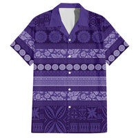 Fiji Marau na Kerisimasi Hawaiian Shirt Purple Tapa Masi Inspired Christmas - Polynesian Pride