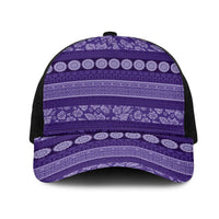 Fiji Marau na Kerisimasi Mesh Trucker Cap Purple Tapa Masi Inspired Christmas - Polynesian Pride