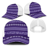 Fiji Marau na Kerisimasi Mesh Trucker Cap Purple Tapa Masi Inspired Christmas - Polynesian Pride