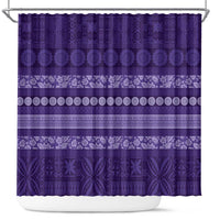 Fiji Marau na Kerisimasi Shower Curtain Purple Tapa Masi Inspired Christmas LT9 Purple - Polynesian Pride