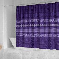 Fiji Marau na Kerisimasi Shower Curtain Purple Tapa Masi Inspired Christmas LT9 - Polynesian Pride