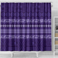 Fiji Marau na Kerisimasi Shower Curtain Purple Tapa Masi Inspired Christmas LT9 - Polynesian Pride