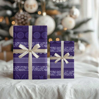 Fiji Marau na Kerisimasi Wrapping Paper Purple Tapa Masi Inspired Christmas - Polynesian Pride