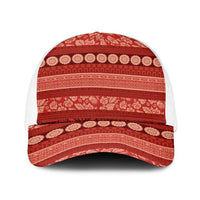 Fiji Marau na Kerisimasi Baseball Net Cap Red Tapa Masi Inspired Christmas - Polynesian Pride