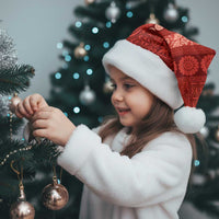 Fiji Marau na Kerisimasi Christmas Santa Hat Red Tapa Masi Inspired Christmas - Polynesian Pride