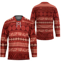 Fiji Marau na Kerisimasi Hockey Jersey Red Tapa Masi Inspired Christmas - Polynesian Pride