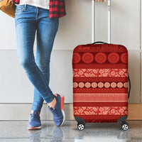 Fiji Marau na Kerisimasi Luggage Cover Red Tapa Masi Inspired Christmas - Polynesian Pride