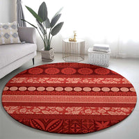 Fiji Marau na Kerisimasi Round Carpet Red Tapa Masi Inspired Christmas LT9 - Polynesian Pride