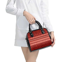 Fiji Marau na Kerisimasi Shoulder Handbag Red Tapa Masi Inspired Christmas LT9 - Polynesian Pride