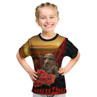 Maori Kiwi Soldier Fern Tattoo ANZAC Day Kid T Shirt Lest We Forget