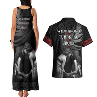 New Zealand Mother's Day Couples Matching Tank Maxi Dress and Hawaiian Shirt Maori Hongi Aroha Ahau Ki A Koe Mama LT9 - Polynesian Pride