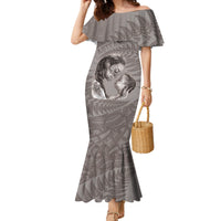New Zealand Mother's Day Family Matching Mermaid Dress and Hawaiian Shirt Maori Mo Toku Mama Silver Fern LT9 Mom's Dress Nude - Polynesian Pride