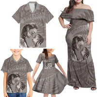 New Zealand Mother's Day Family Matching Off Shoulder Maxi Dress and Hawaiian Shirt Maori Mo Toku Mama Silver Fern LT9 - Polynesian Pride