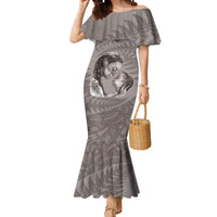 New Zealand Mother's Day Mermaid Dress Maori Mo Toku Mama Silver Fern LT9 Women Nude - Polynesian Pride