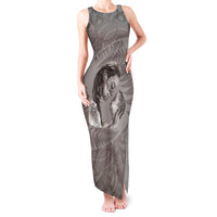 New Zealand Mother's Day Tank Maxi Dress Maori Mo Toku Mama Silver Fern LT9 Women Nude - Polynesian Pride