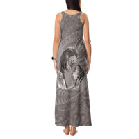 New Zealand Mother's Day Tank Maxi Dress Maori Mo Toku Mama Silver Fern LT9 - Polynesian Pride