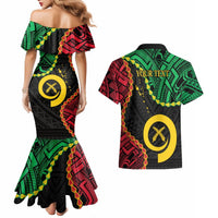 Personalised Vanuatu 44th Anniversary Couples Matching Mermaid Dress and Hawaiian Shirt Tugeta Yumi Selebretem Indipendens Dei LT9 - Polynesian Pride