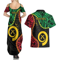 Personalised Vanuatu 44th Anniversary Couples Matching Summer Maxi Dress and Hawaiian Shirt Tugeta Yumi Selebretem Indipendens Dei LT9 - Polynesian Pride