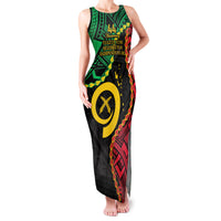 Personalised Vanuatu 44th Anniversary Family Matching Tank Maxi Dress and Hawaiian Shirt Tugeta Yumi Selebretem Indipendens Dei LT9 Mom's Dress Black - Polynesian Pride